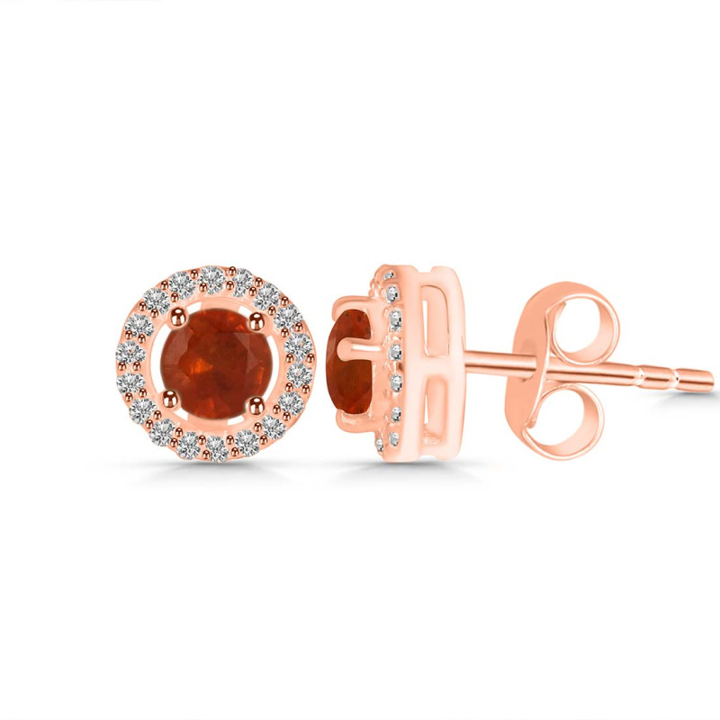 Kyanite (Orange) & White Topaz Stud Earring KYN-RDE-985-O.