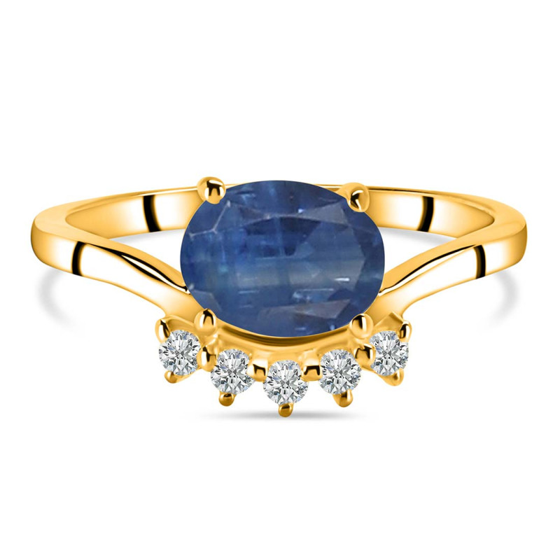 Kyanite & White Topaz Ring KYN-RDR-1681.