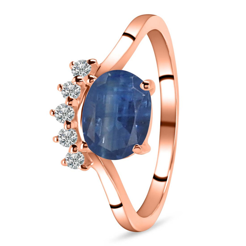 Kyanite & White Topaz Ring KYN-RDR-1681.