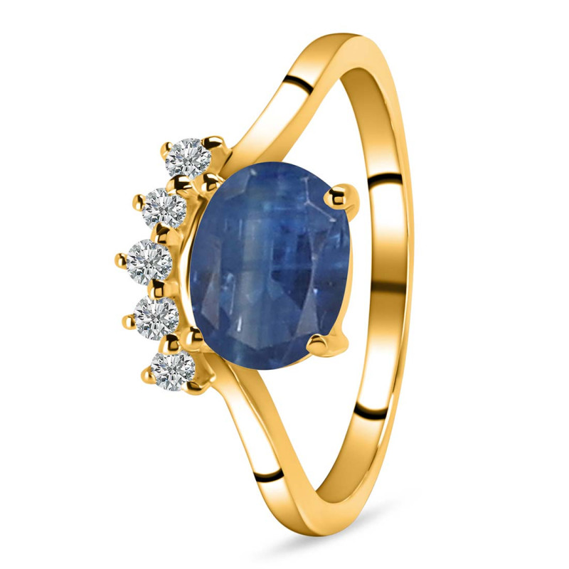 Kyanite & White Topaz Ring KYN-RDR-1681.