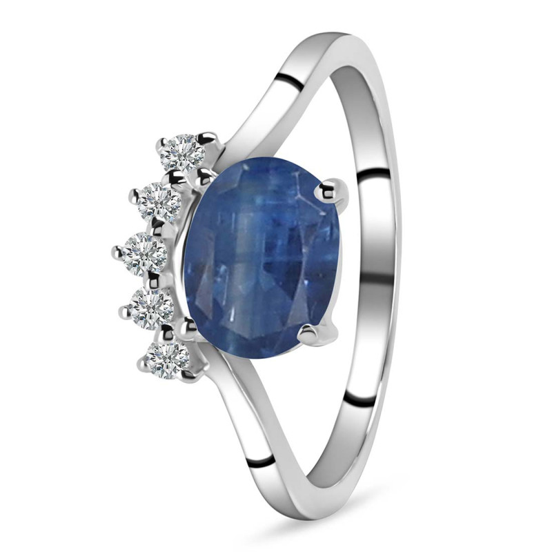 Kyanite & White Topaz Ring
