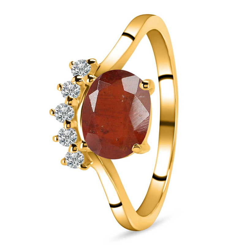 Kyanite (Orange) & White Topaz Ring KYN-RDR-1681-O.