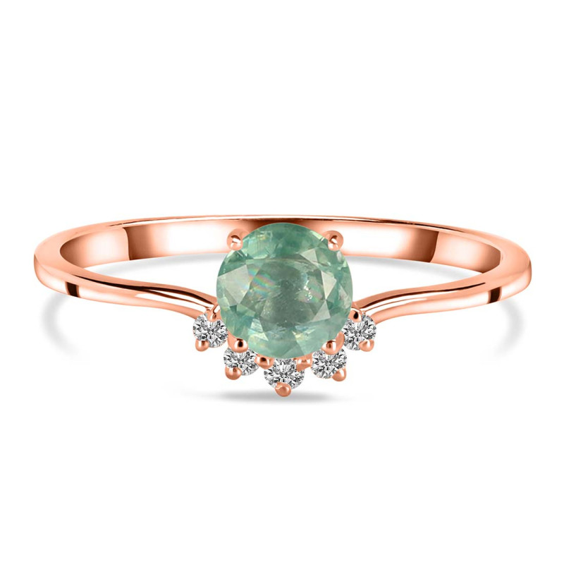 Kyanite (Green) & White Topaz Ring KYN-RDR-1942-G.