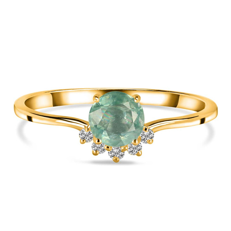 Kyanite (Green) & White Topaz Ring KYN-RDR-1942-G.