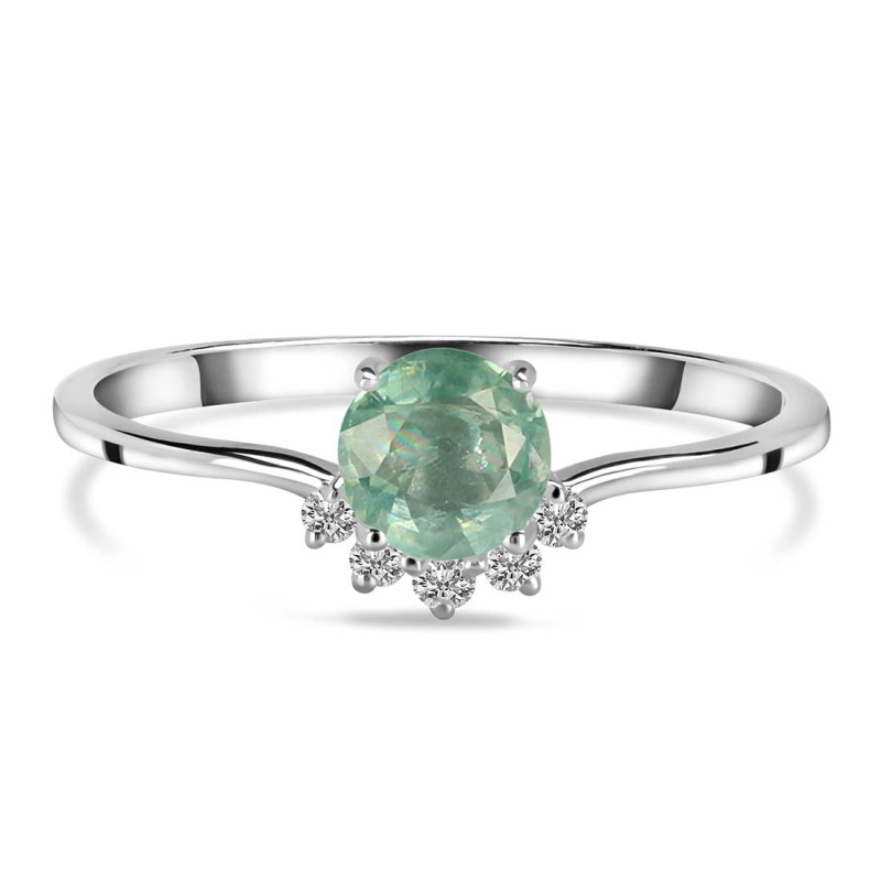 Kyanite (Green) & White Topaz Ring KYN-RDR-1942-G.