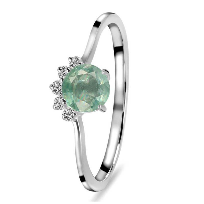 Kyanite (Green) & White Topaz Ring