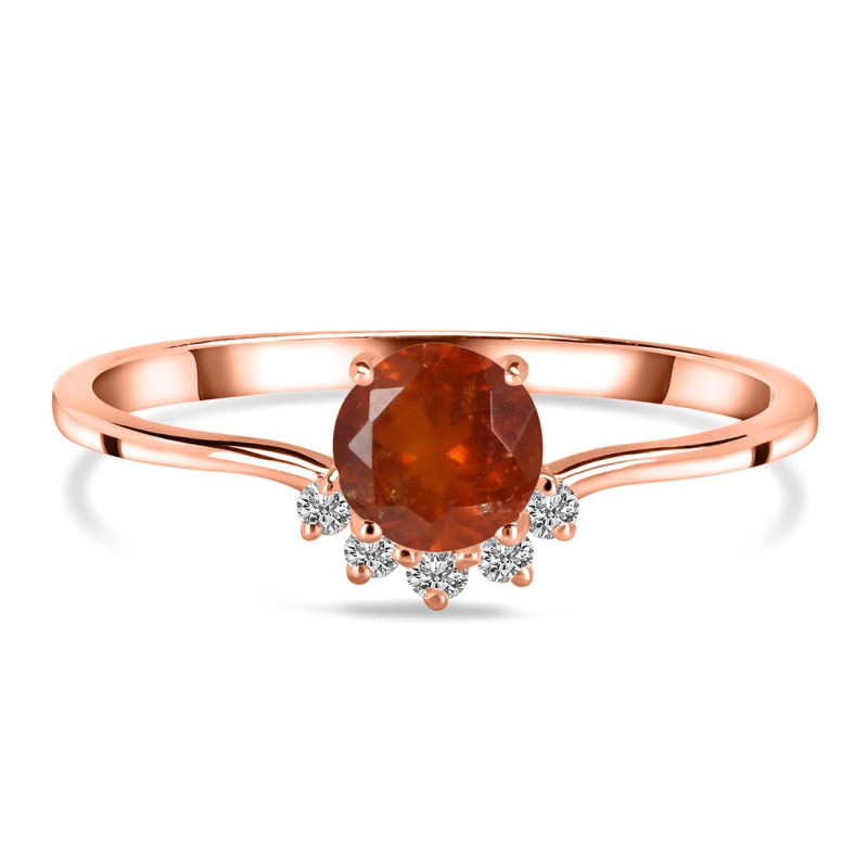 Kyanite (Orange) & White Topaz Ring KYN-RDR-1942-O.