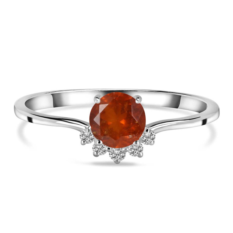 Kyanite (Orange) & White Topaz Ring KYN-RDR-1942-O.