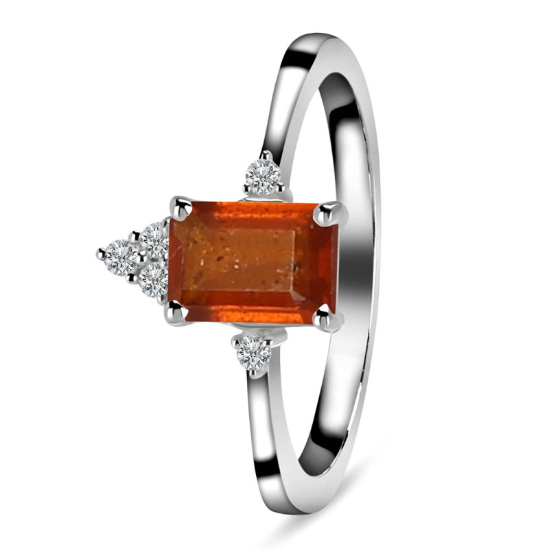 Kyanite (Orange) & White Topaz Ring