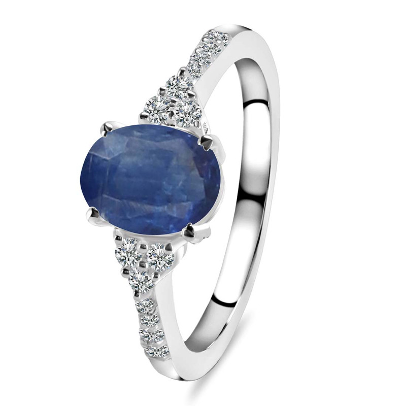 Kyanite & White Topaz Ring