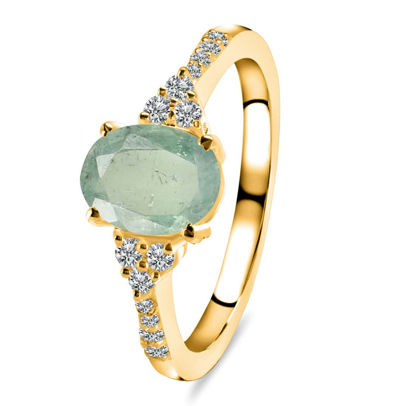 Kyanite (Green) & White Topaz Ring KYN-RDR-2219-G.