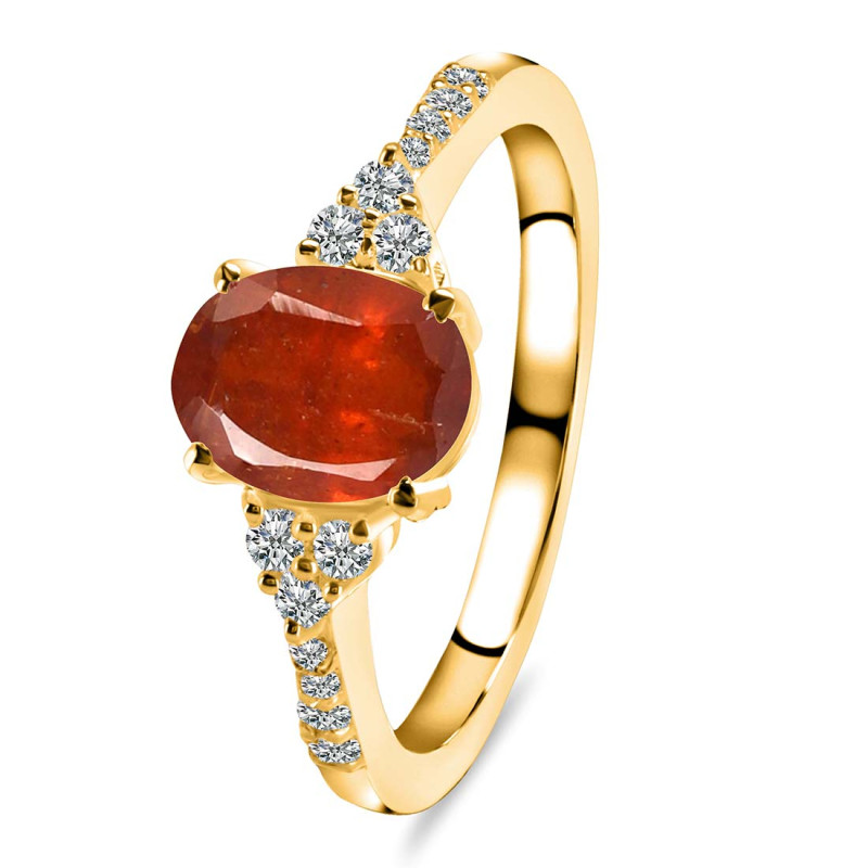 Kyanite (Orange) & White Topaz Ring KYN-RDR-2219-O.
