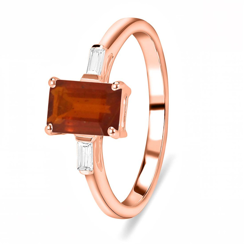 Kyanite (Orange) & White Topaz Ring KYN-RDR-2251-O.