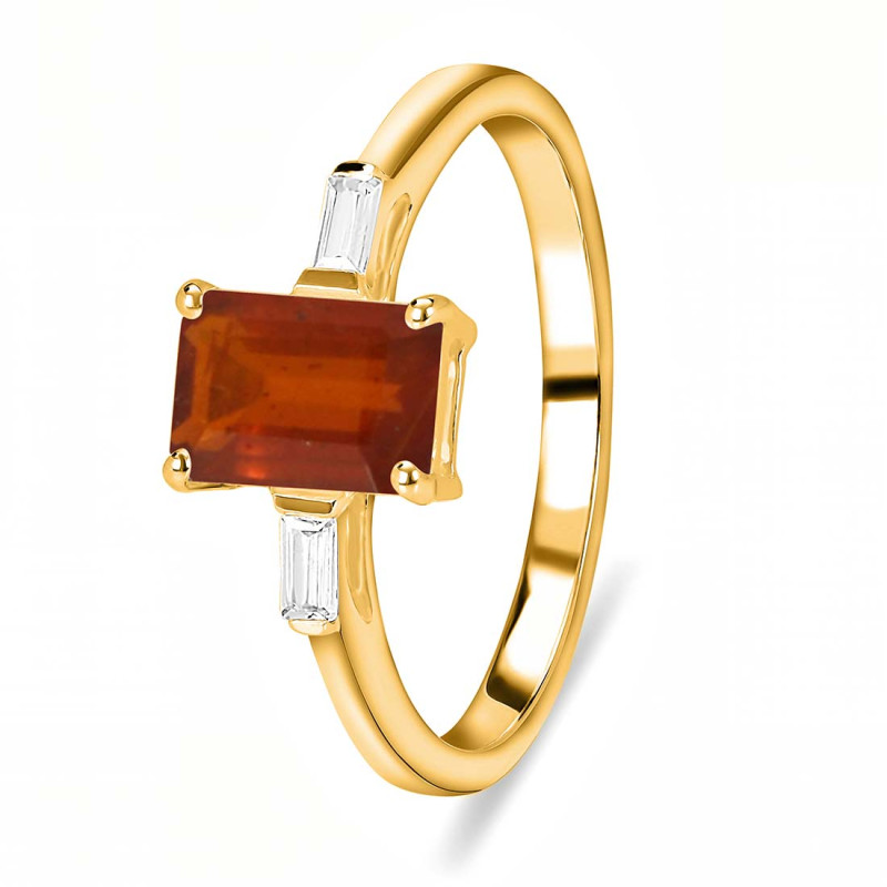 Kyanite (Orange) & White Topaz Ring KYN-RDR-2251-O.