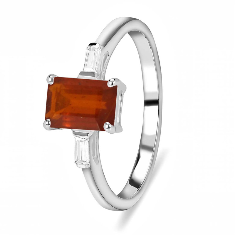 Kyanite (Orange) & White Topaz Ring