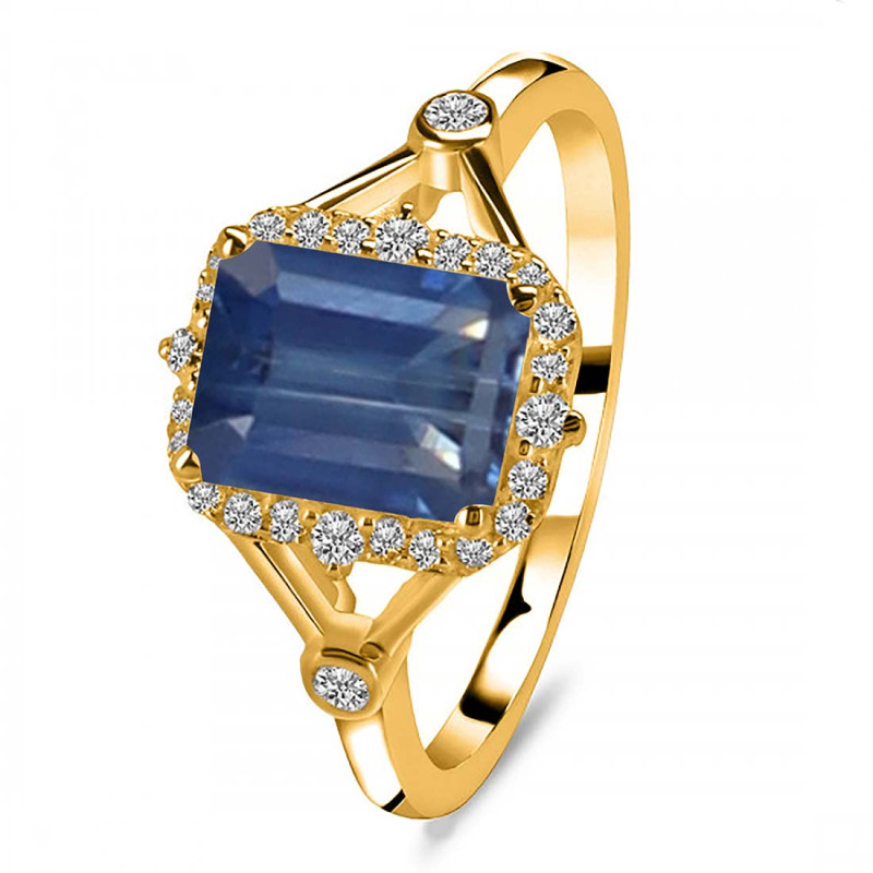 Kyanite & White Topaz Ring KYN-RDR-2252.