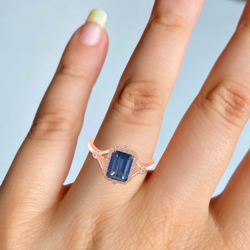 Kyanite & White Topaz Ring KYN-RDR-2252.