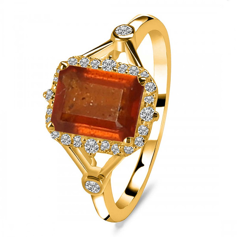 Kyanite (Orange) & White Topaz Ring KYN-RDR-2252-O.