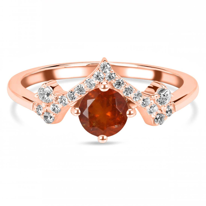 Kyanite (Orange) & White Topaz Ring KYN-RDR-2296-O.