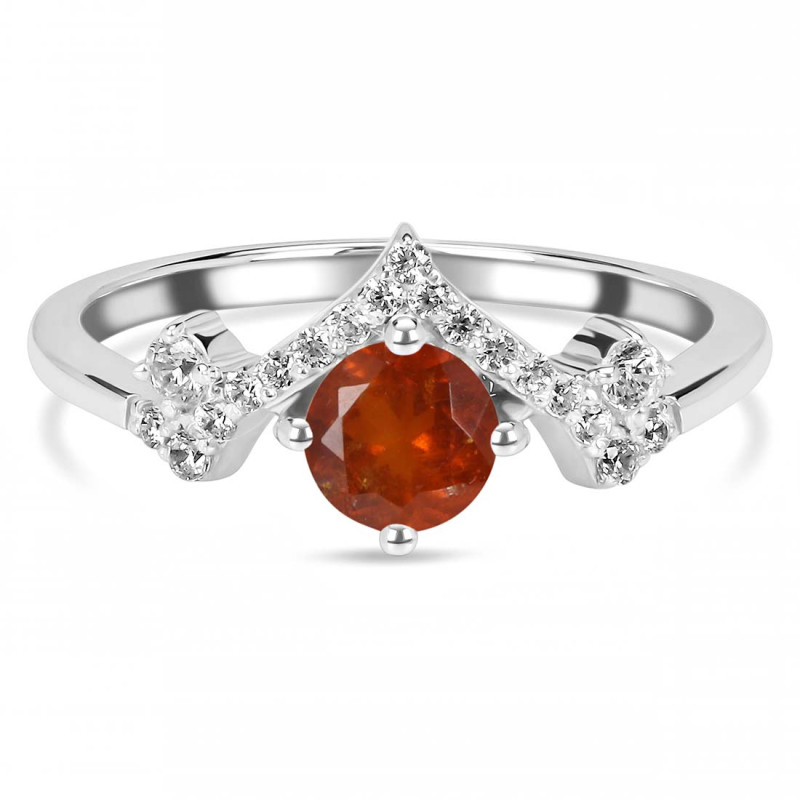 Kyanite (Orange) & White Topaz Ring KYN-RDR-2296-O.