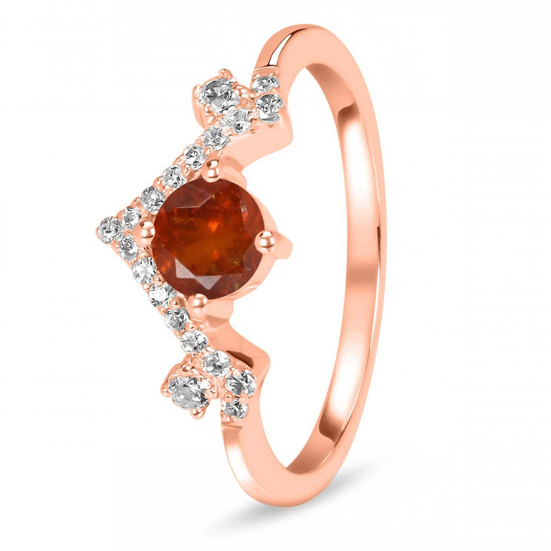 Kyanite (Orange) & White Topaz Ring KYN-RDR-2296-O.