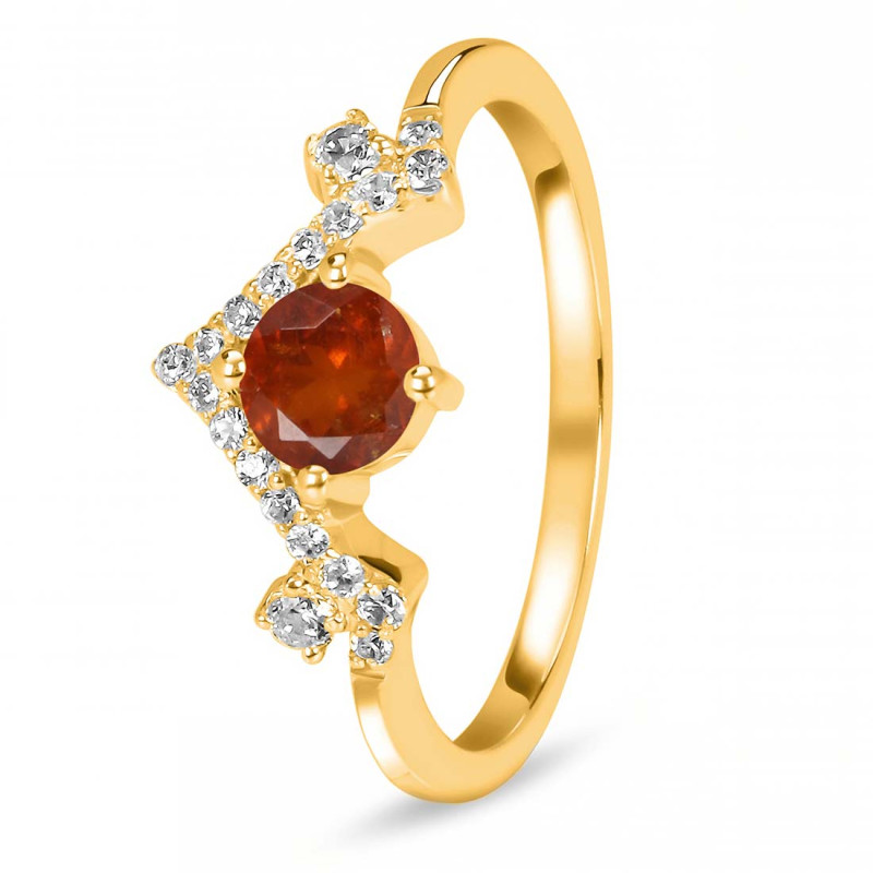 Kyanite (Orange) & White Topaz Ring KYN-RDR-2296-O.