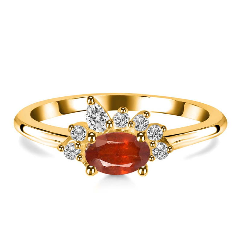 Kyanite (Orange) & White Topaz Ring KYN-RDR-2418-O.