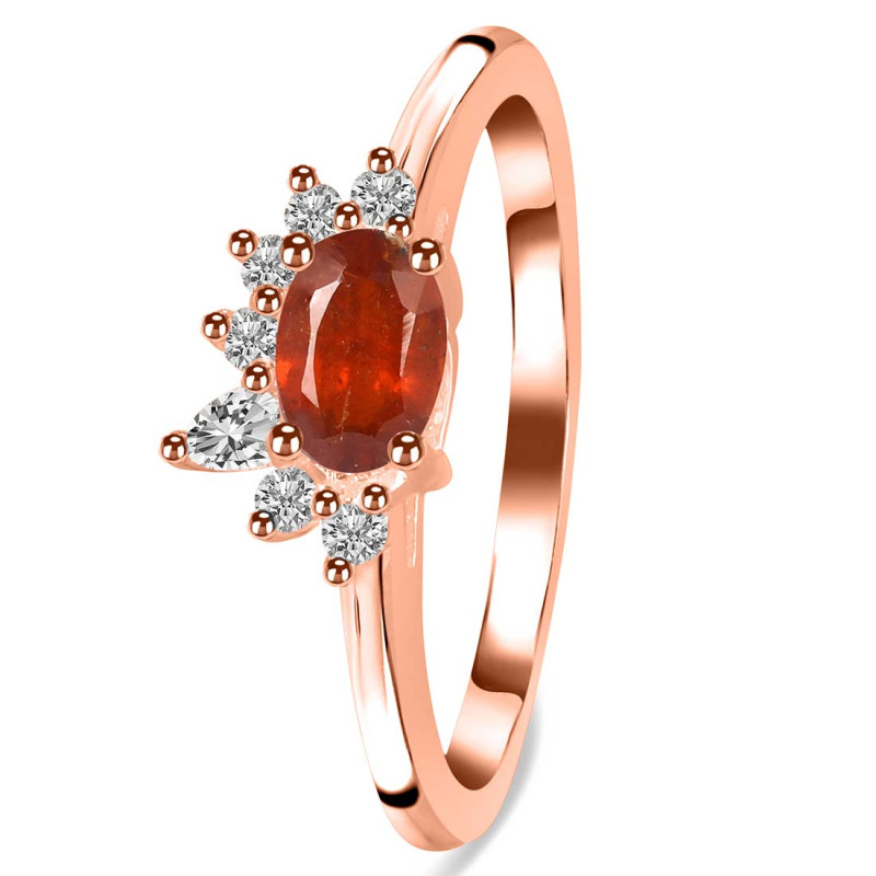 Kyanite (Orange) & White Topaz Ring KYN-RDR-2418-O.