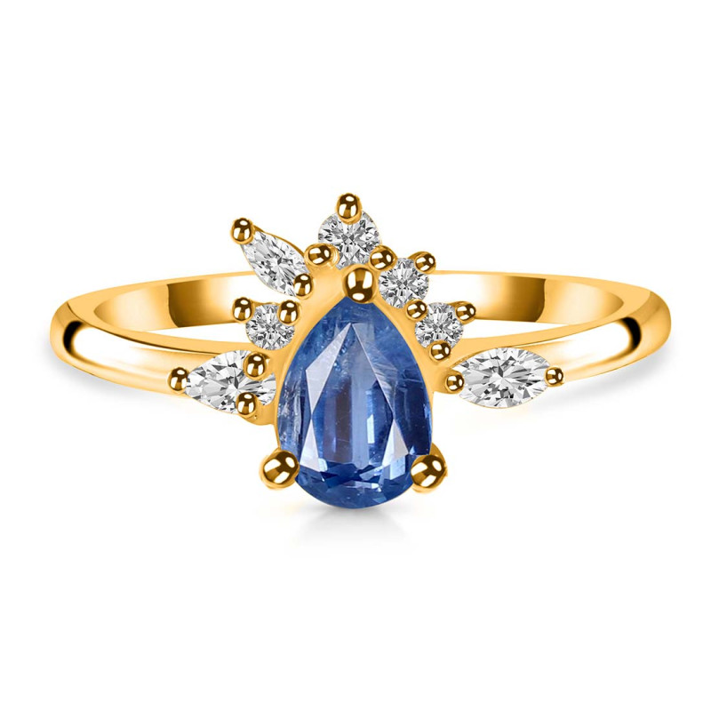 Kyanite & White Topaz Ring KYN-RDR-2431.