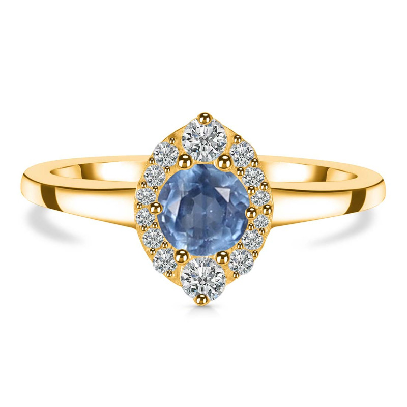 Kyanite & White Topaz Ring KYN-RDR-2504.