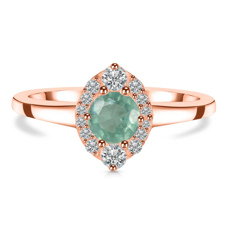 Kyanite (Green) & White Topaz Ring KYN-RDR-2504-G.