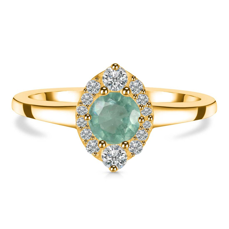 Kyanite (Green) & White Topaz Ring KYN-RDR-2504-G.