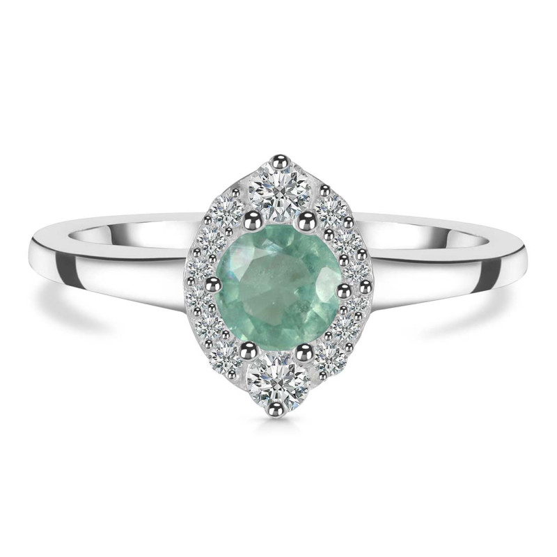 Kyanite (Green) & White Topaz Ring KYN-RDR-2504-G.
