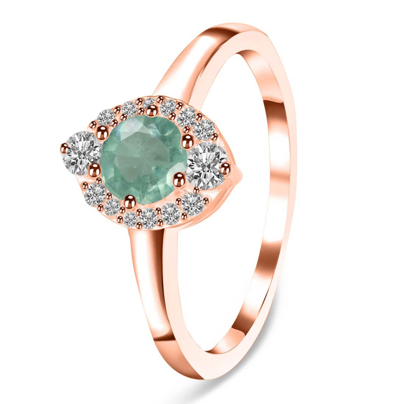 Kyanite (Green) & White Topaz Ring KYN-RDR-2504-G.