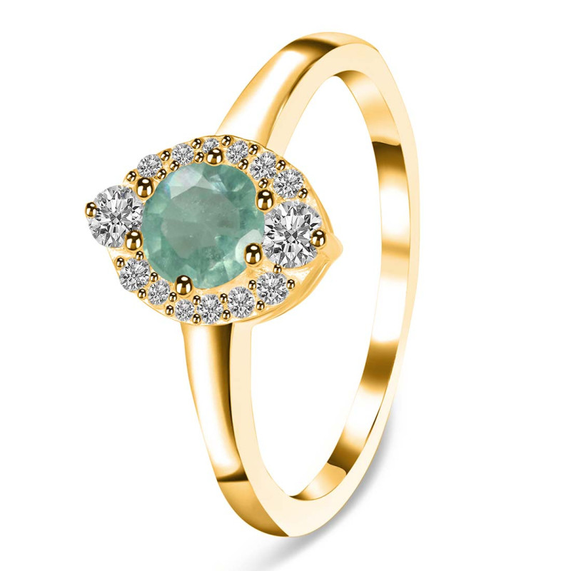 Kyanite (Green) & White Topaz Ring KYN-RDR-2504-G.