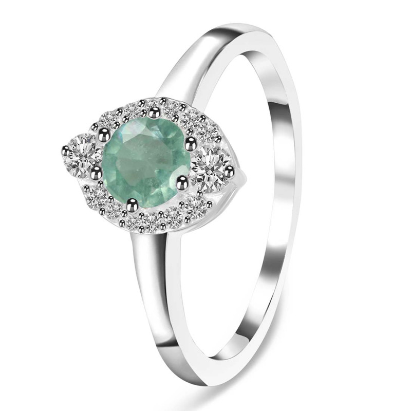 Kyanite (Green) & White Topaz Ring