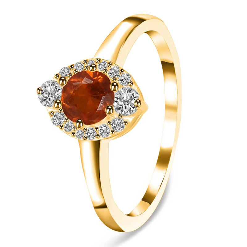 Kyanite (Orange) & White Topaz Ring KYN-RDR-2504-O.
