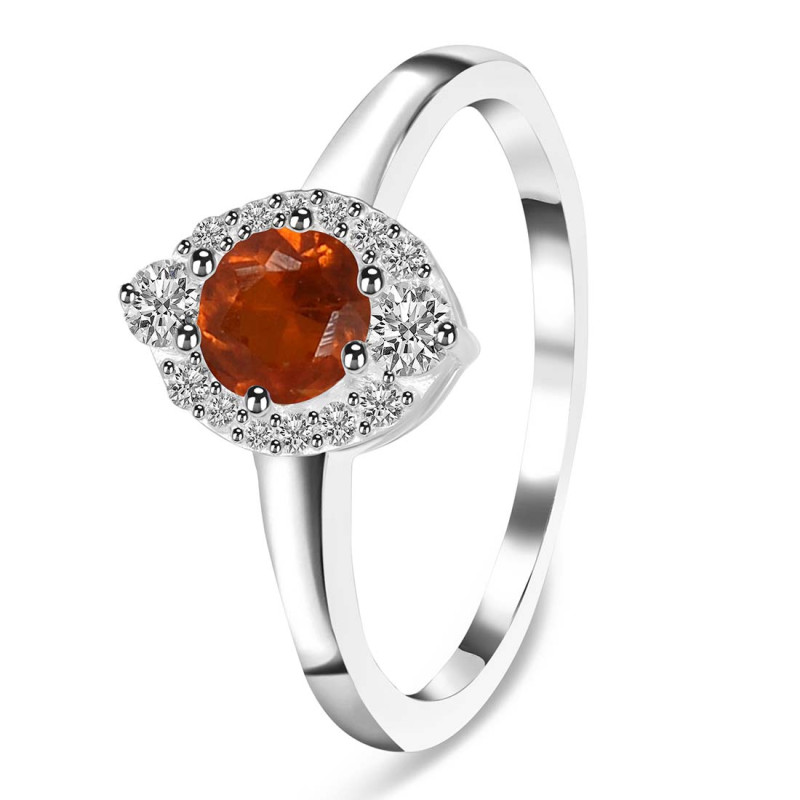 Kyanite (Orange) & White Topaz Ring