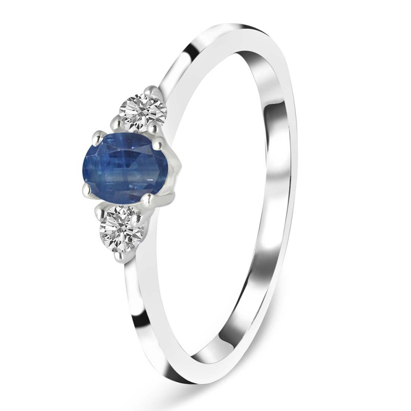 Kyanite & White Topaz Ring