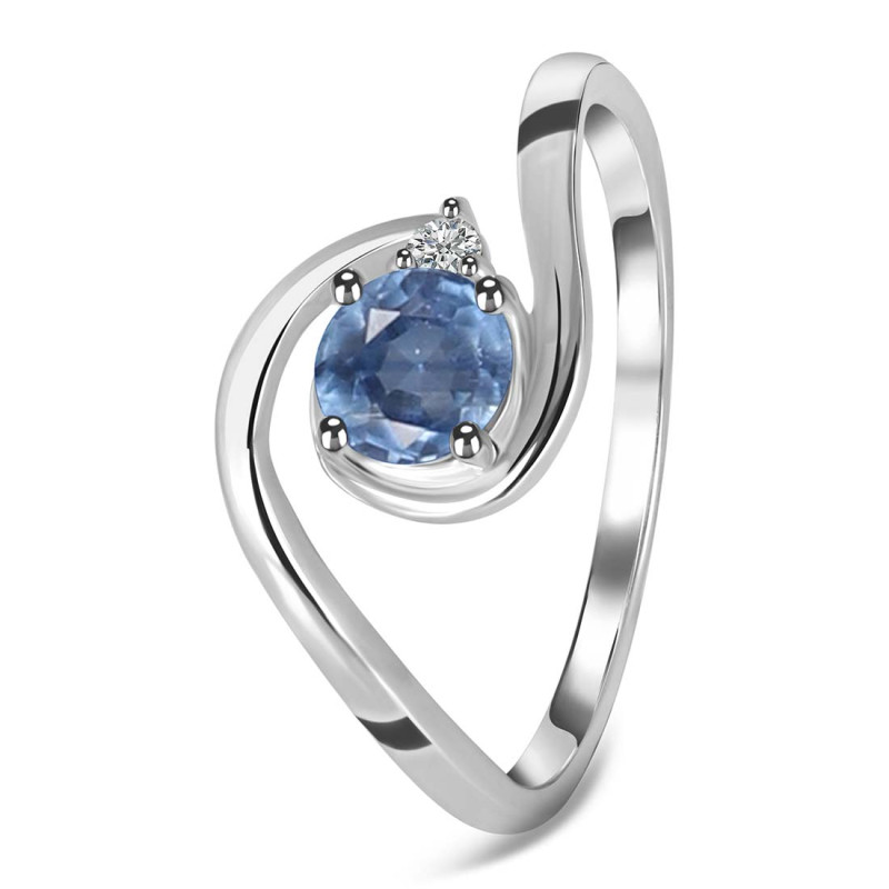 Kyanite & White Topaz Ring