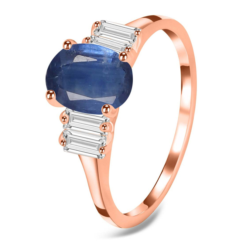 Kyanite & White Topaz Ring KYN-RDR-2861.