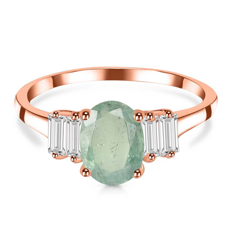 Kyanite (Green) & White Topaz Ring KYN-RDR-2861-G.