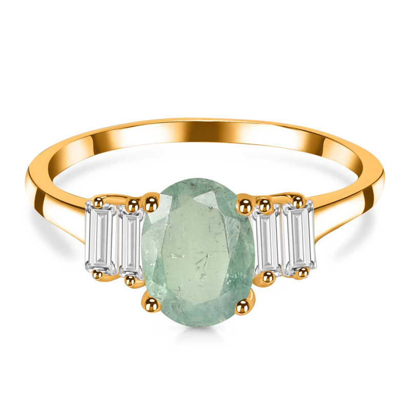 Kyanite (Green) & White Topaz Ring KYN-RDR-2861-G.