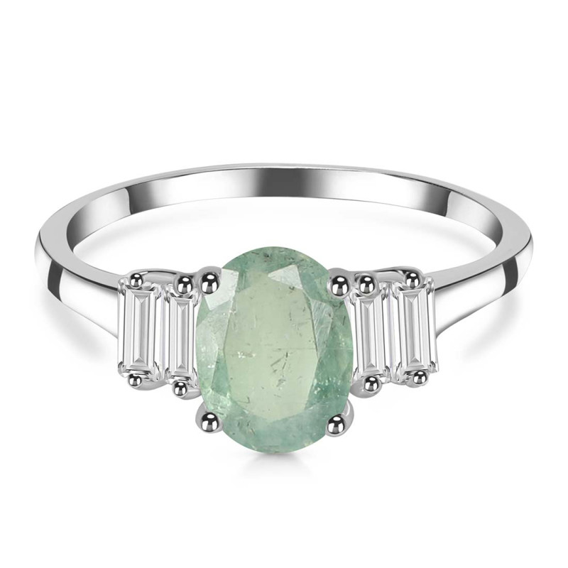 Kyanite (Green) & White Topaz Ring KYN-RDR-2861-G.