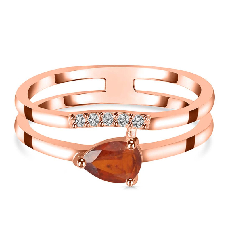 Kyanite (Orange) & White Topaz Ring KYN-RDR-2862-O.