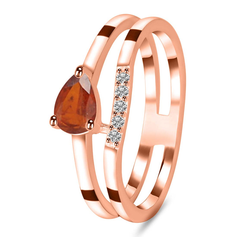 Kyanite (Orange) & White Topaz Ring KYN-RDR-2862-O.