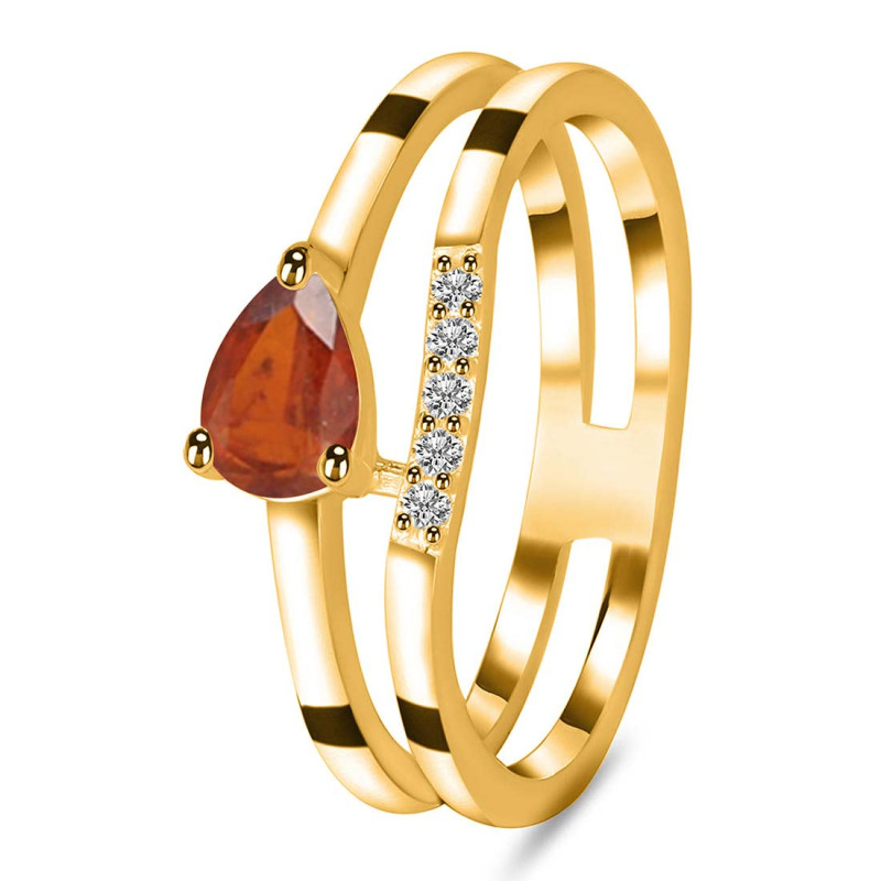 Kyanite (Orange) & White Topaz Ring KYN-RDR-2862-O.