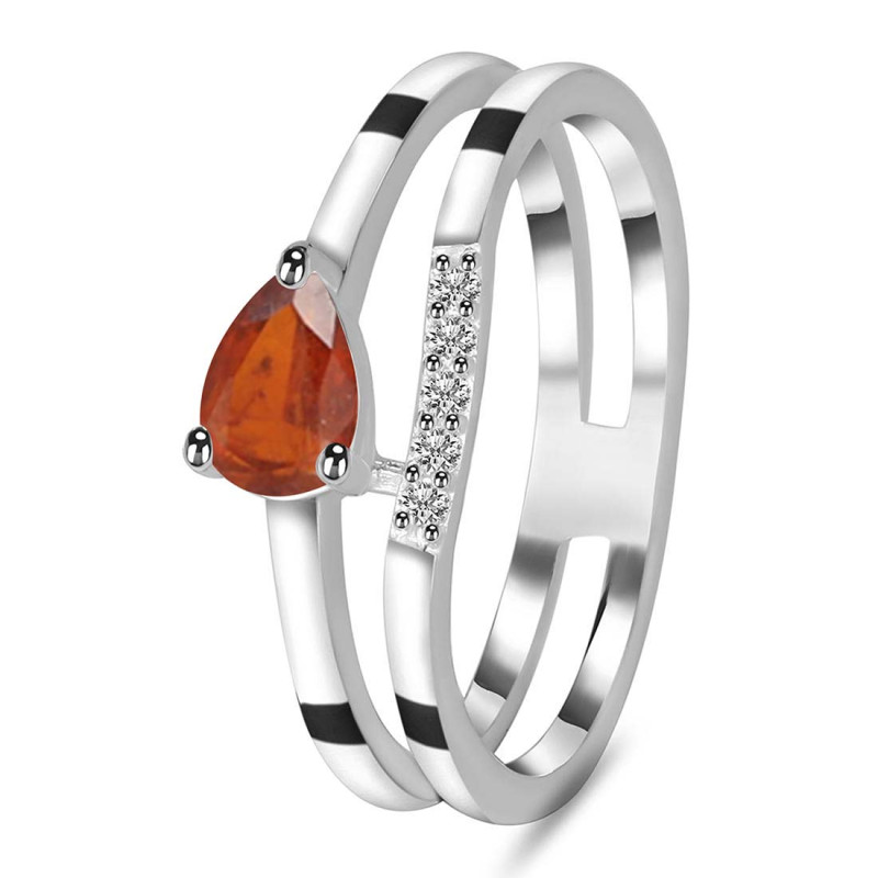 Kyanite (Orange) & White Topaz Ring