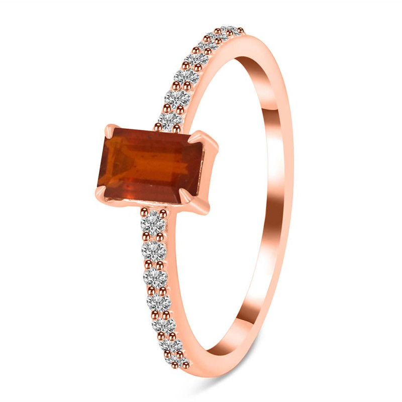 Kyanite (Orange) & White Topaz Ring KYN-RDR-3118-O.