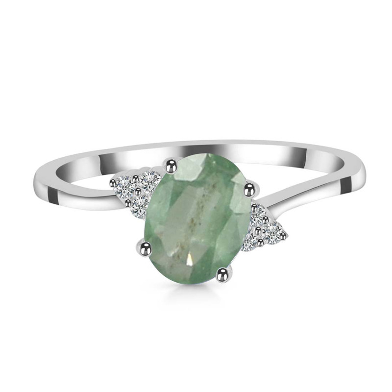Kyanite (Green) & White Topaz Ring KYN-RDR-351-G.
